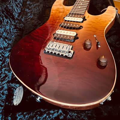 Suhr Modern Carve Top Desert Gradient Angel Quilt Mahogany Back, Cocobolo knobs and Covers image 1