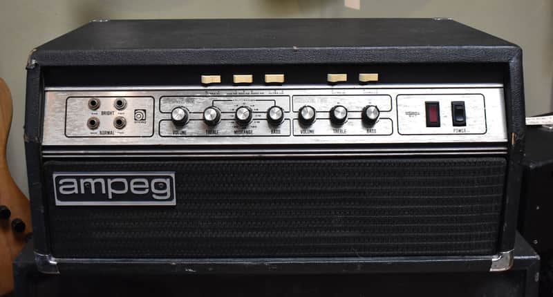 1970s Ampeg SVT Curved Line 300-Watt Bass Amplifier Head Black image 1