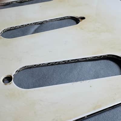 Vintage USA 54 8 Hole 50's Fender Stratocaster 56 Vintage Pickguard Celluloid / Nitrate White / Cream 1954 thru 58 RI image 9