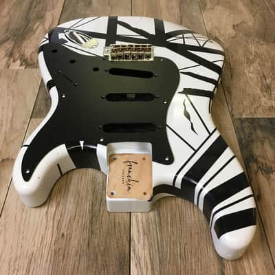 Made to Order - FRANCHIN Mercury guitar body EVH REPLICA Relic Aged Black/White 100% Nitro Lacquer Alder Stratocaster-Strat-S-Style Made in Italy image 5