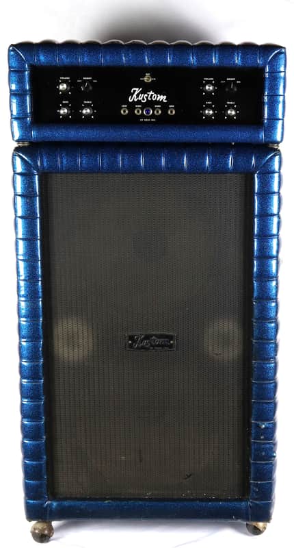 Kustom K200A-1 Tuck and Roll Electric Guitar Amplifier Stack image 1