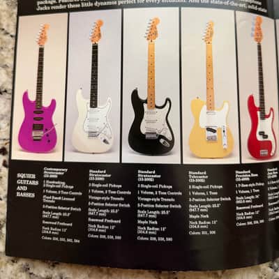 Squier Brochure contemporary standard telecaster 80s? Precision Bass Jazz Side Kick image 5