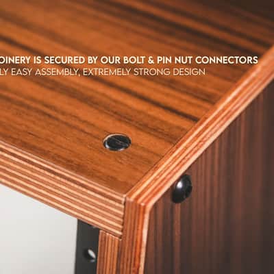 COMRADE 14u sidecar audio rack - Walnut hardwood - home recording - 10u 20u image 8