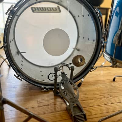 Ludwig 10 piece Mach Lug 1976 Blue Satin Drum Set image 7