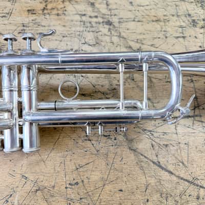 Vintage Bach Stradivarius Model 37 Silver Bb Trumpet with Original Case Just Serviced Late 1970's image 6