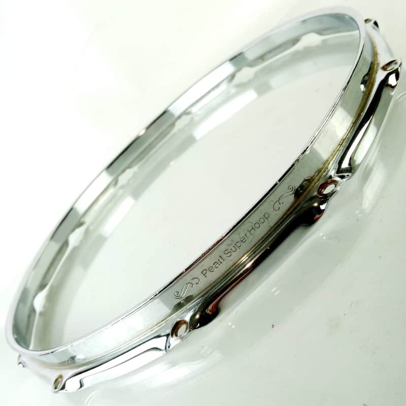 Pearl 14" 12-Lug Super Hoop II 2.3mm Chrome Steel Snare Drum Batter Rim Marching image 1