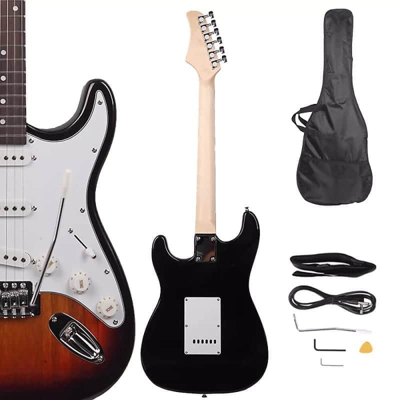 New Sunset School Music Electric Guitar Set w/ Gig Bag Strap Cord for Beginner image 1