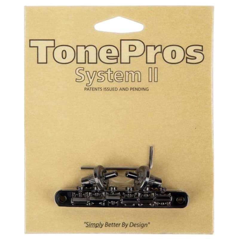 TonePros ABR1 Nashville Replacement Tune-O-Matic Bridge Black NVR2-B image 1