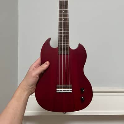 Laka Vintage Electric Ukulele and case - Cherry Red image 2
