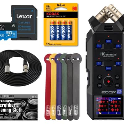 Zoom H6essential (2024 Model, Essential Series) with 32-Bit Float, 6-Track Recorder, Stereo Microphones, 4 XLR/TRS Inputs, for Musicians, Podcasters, & Filmmakers with 64GB Card, Batteries + Bundle image 1