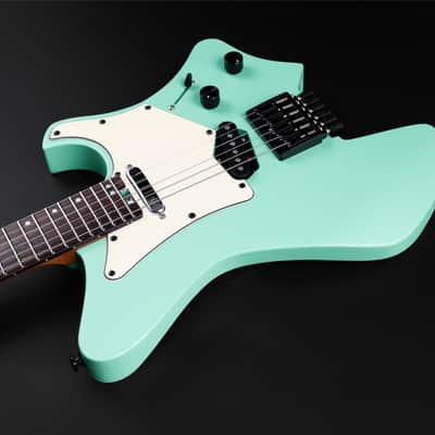 Eart Electric Guitars GW2TP-SE Roasted Mahogany Body Headless Lightweight Guitar,Surf Green image 3