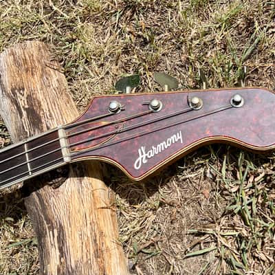 Vintage Harmony H-27 Mid 60’s Bass Guitar - Sunburst Flame Top image 15