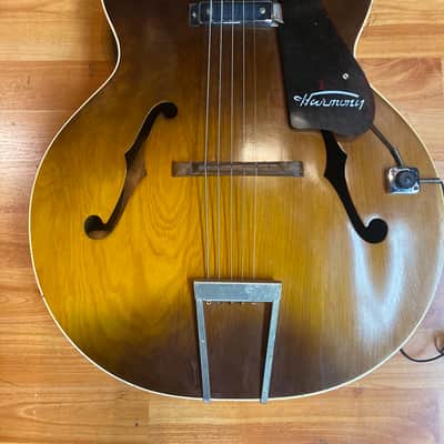 Rare 1957 harmony H-39 Harmony Hollywood with the Hershey bar pickup image 2