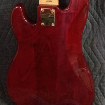 Squier by Fender Pro Tone Protone 5 string bass Red stain- MIK Korea- HSC image 16