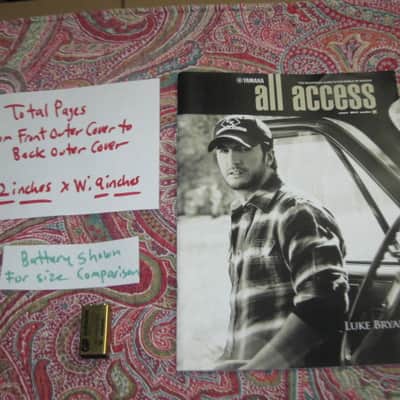 rarely handled, near A+ Yamaha All Acess Magazine (The Backstage Guide to the World of Yamaha), Winter 2013, Number 24 - Luke Bryan on cover, [52 total pages - front outer cover - back outer cover] quality paper, mostly color pages, some B&W, L 12" x W 9" image 1