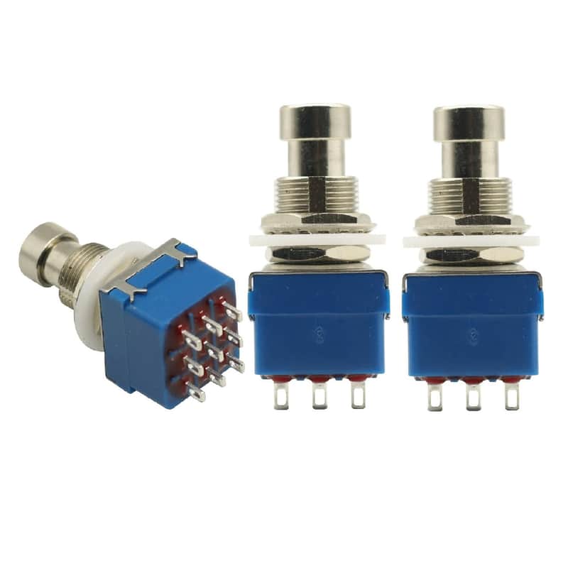 3PCS 3PDT Footswitch 9Pin Guitar Effects Pedal Box Stomp Foot Metal Switch True Bypass image 1
