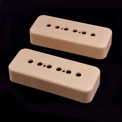 Pair of Lindy Fralin P90 Soapbar Pickup Covers - CREAM with 2 Free Orange Drops image 1