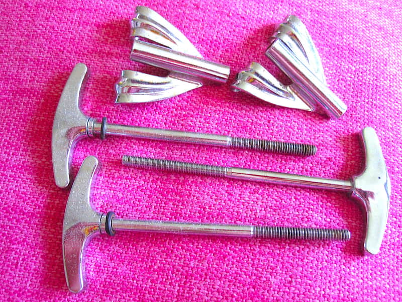 Ludwig Bass Drum T-Rods T-Handles & Claws Lot - Vintage image 1