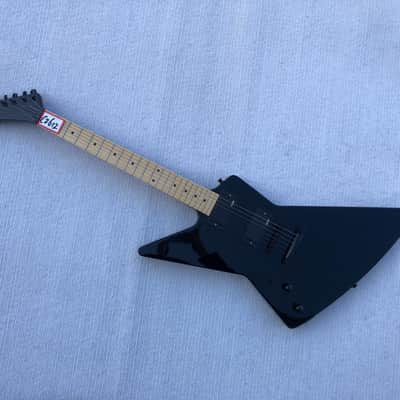 Left Handed Black Explorer Style Guitar, Basswood Body, Maple Neck image 5