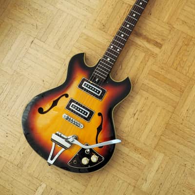 Video! Sakai (Teisco -ish) "Barney Kessel-style" Thinline ~1972 made in Japan - Pro Setup, Player Ready image 3