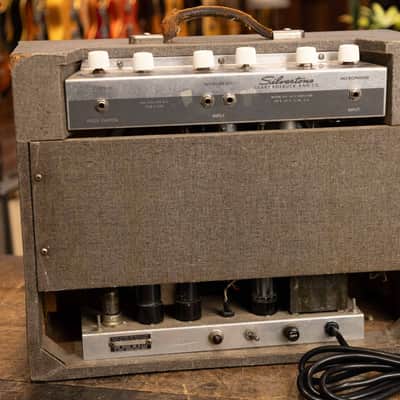 Silvertone Model 1432 10-Watt 1x12 Guitar Combo 1960s - Gray with White Grille image 6