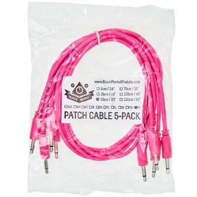 Black Market 3.5mm TS Mini-Jack Plug Patch Cables (75cm/pink/pack of 5) image 2
