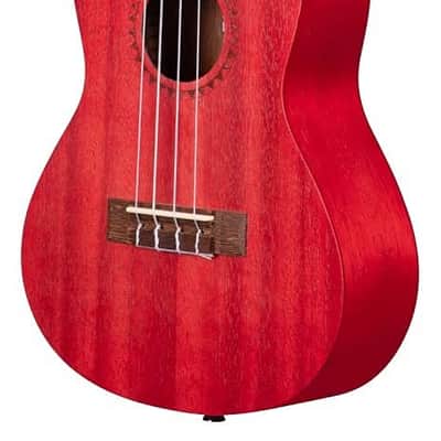 Kala Brand Music Co. Watercolor Meranti Collection, 4-String Ukulele, Right, RED, Concert (KA-MRT C) image 2