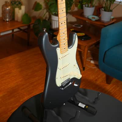 2012 Fender American Standard Stratocaster – Charcoal Frost Metallic (7.3 lbs) w/ CS Pickups & TSA OHSC image 3