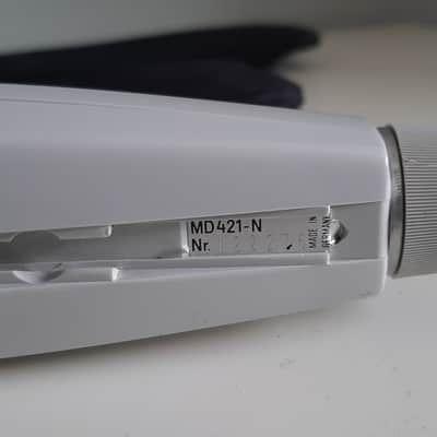 Set of 2x Sennheiser MD 421-N Cardioid Dynamic Microphones 1960s - 1980s - White image 12