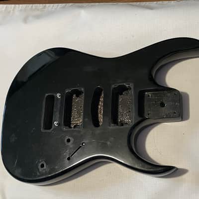 1990 Korean Ibanez EX 140 Series Black Basswood Guitar Body 2 Post Tremolo Ready image 2