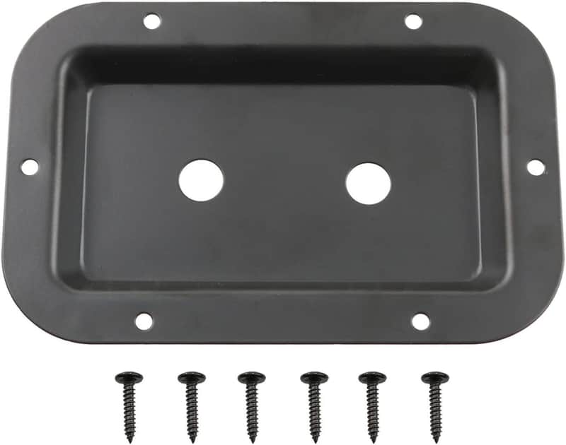 Black Metal Dual 1/4 Inch Jack Plate with Mounting Screws for Guitar Speaker Cabinet, Double 1/4" Jack Board for Guitar or PA Speakers image 1