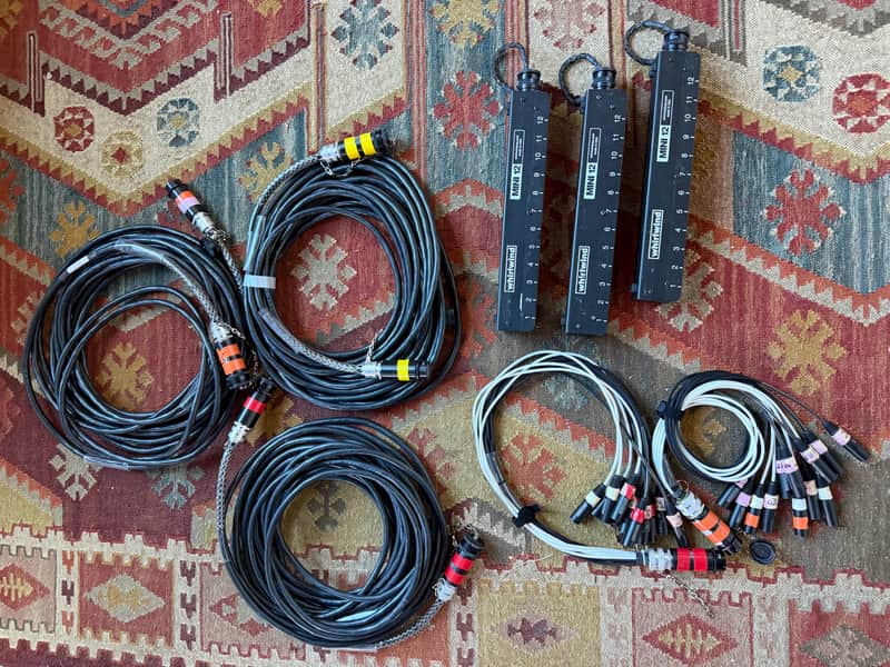 Whirlwind W1 12-Channel Snake System - 3x MINI 12 Stage Box, 3x 50' W1 Trunk, 2x XLR Fampit - Made in USA image 1