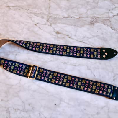Vintage 70s Purple 'Woodstock' Guitar Strap Replica image 3