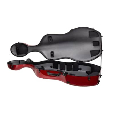 Crossrock Ultra Carbon Fiber Case fits 4/4 Full Size Cello, Super lightweight as 6 lb, with Protective Cover, TSA Lock -Pearlescent Red image 4