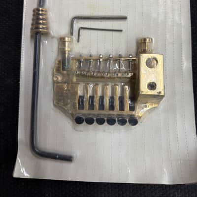 Allparts Wrap Around Bridge with Spring Tremolo 90s - Gold image 4