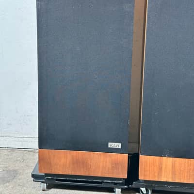 Mid Century Modern Speakers KLH Set 355 The Baron Tower Walnut Glass image 8