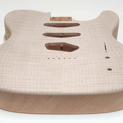 Shepard Custom Guitars Custom Telecaster Body Semi-hollow Backroute F Hole Optional Curly Maple Top 2026 - Unfinished image 6