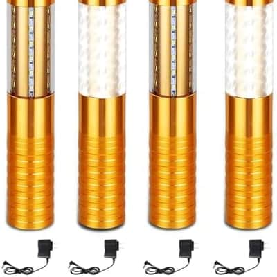 4 Pieces LED Strobe Baton Light Bottle Service Lights Bright Rechargeable Champagne Bottle Handheld Light Topper for Bar Nightclub Wedding Party Concert （Gold） image 1