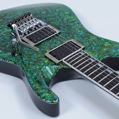 ESP M-II 2016 Exhibition Japan Custom Shop Guitar in Liquid JEM Green Finish image 6