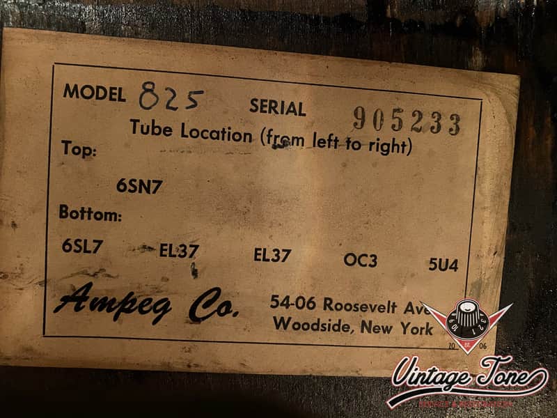 Ampeg Bassamp 825 1959 Prototype?, EL 37, Mullard, Free Shipping to EU, UK, Swiss, Norway image 1