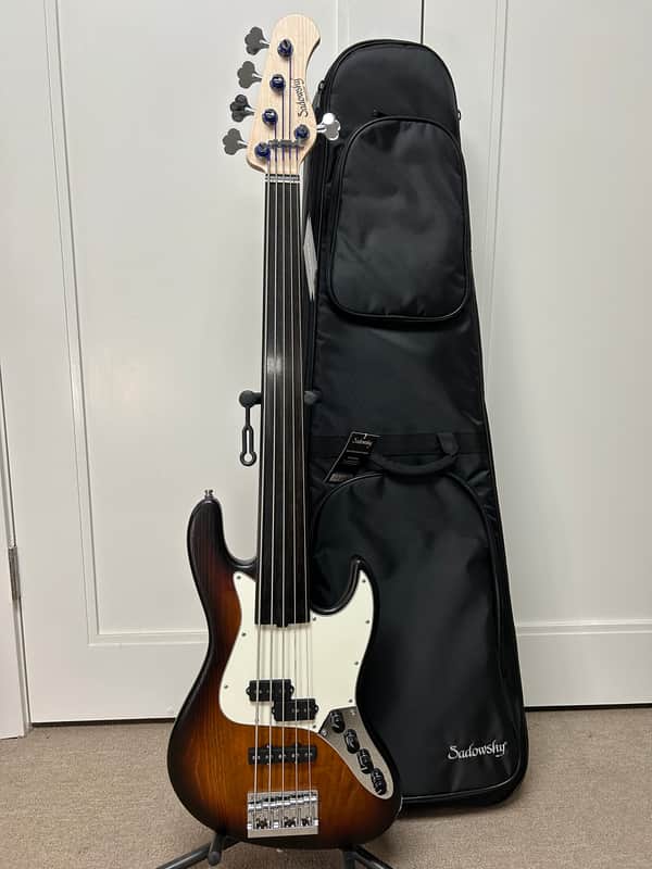 Sadowsky MetroLine 21-Fret Vintage Fretless P/J 5-String Bass Swamp Ash Body - Almond Sunburst Transparent Satin image 1