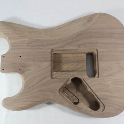 Unfinished Walnut HxS guitar body - fits Fender Strat Stratocaster neck Floyd Rose J1624 image 3