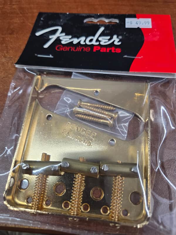 Fender Tele bridge - Gold vintage style image 1