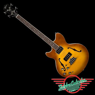Revelation RBG LH Left Handed Vintage Sunburst Semi Hollow Bass Guitar image 2