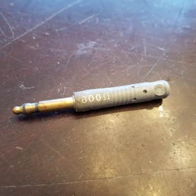 Switchcraft ONE (1) TT Jack Bantam Plug TT129 TT-129 600 Ohm Termination MK785 1970s - grey plastic image 1