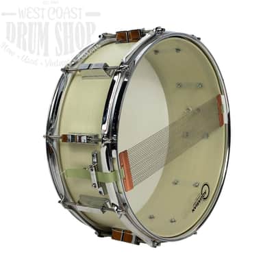 Used Jenkins-Martin Blaemire 50th Anniversary 5x14 Spun Fiberglass Snare Drum White with Gig Bag image 3