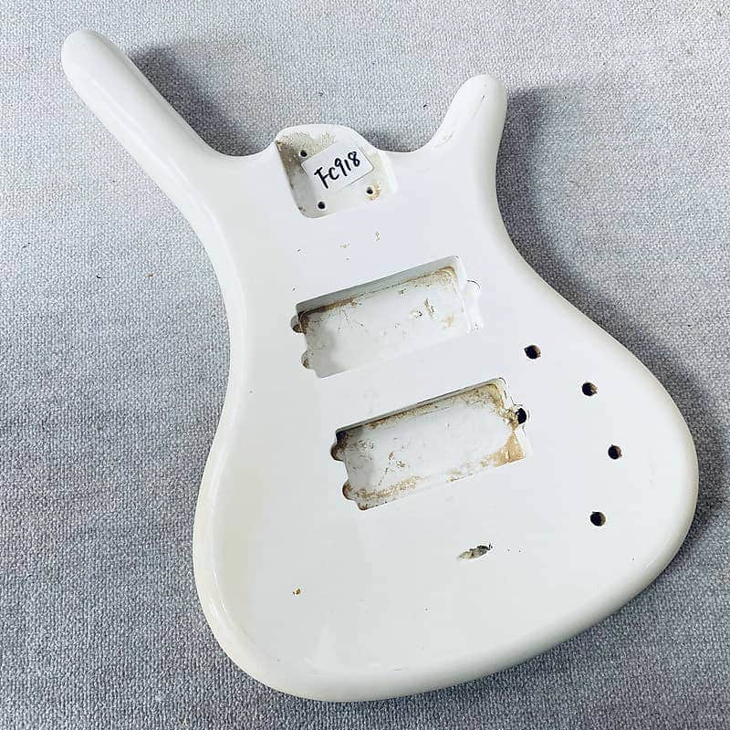 White 4 String Electric Bass Body image 1