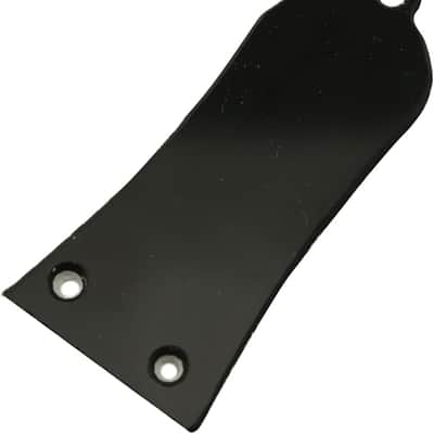 3 Hole Electric Guitar Truss Rod Cover Plate with Screws Electric Guitar Headstock Iron Core Guard Plate Bell Shaped Double Layer PVC Iron Core Cover Plate Bass Guitar Replacement Parts Black image 2