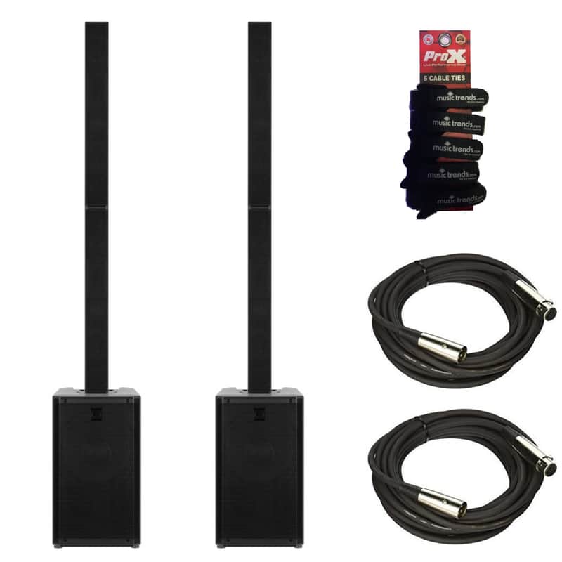 2x RCF EVOX J11 Active 3500w 12" Three-way Column Arrays + XLR Cables image 1