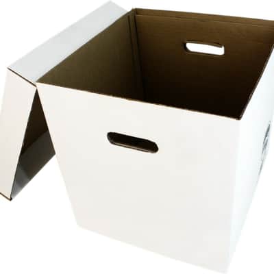 (1) 12" White Record Box with Lids - LP Vinyl Album 33rpm Cardboard Storage image 2